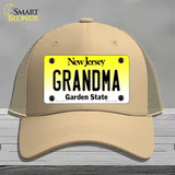 Grandma New Jersey Novelty License Plate Hat Mesh / Khaki