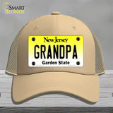 Grandpa New Jersey Novelty License Plate Hat Mesh / Khaki