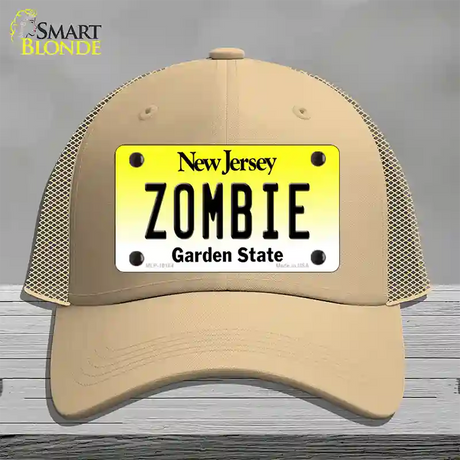 Zombie New Jersey Novelty License Plate Hat Mesh / Khaki