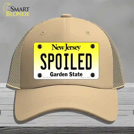 Spoiled New Jersey Novelty License Plate Hat Mesh / Khaki