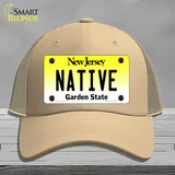 Native New Jersey Novelty License Plate Hat Mesh / Khaki