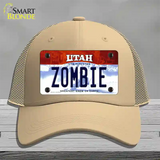 Zombie Utah Novelty License Plate Hat Mesh / Khaki