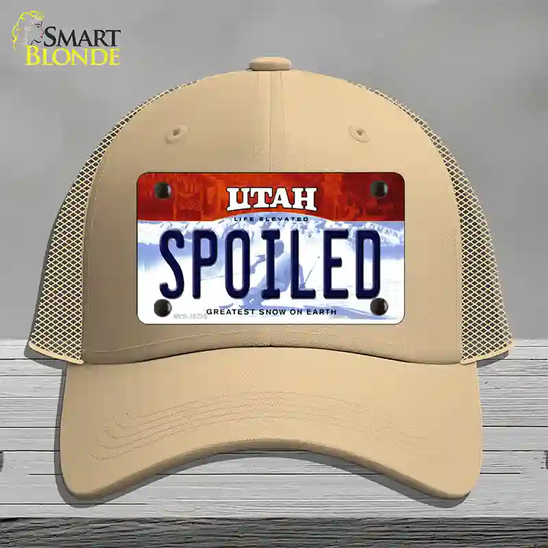 Spoiled Utah Novelty License Plate Hat Mesh / Khaki