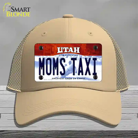 Moms Taxi Utah Novelty License Plate Hat Mesh / Khaki