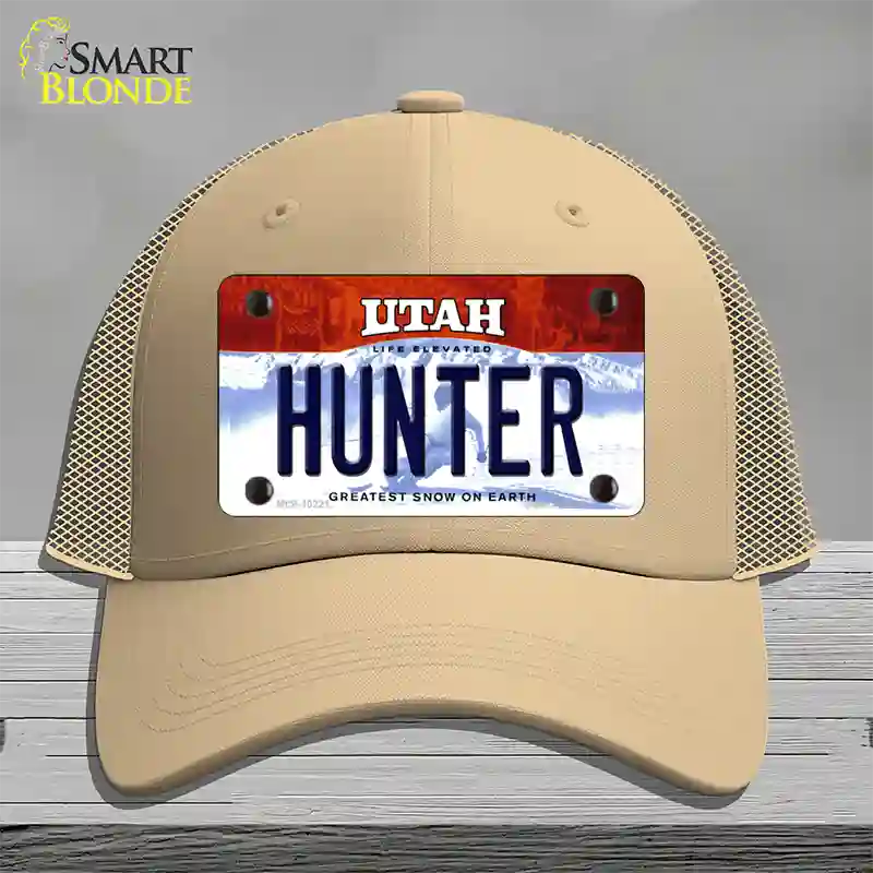 Hunter Utah Novelty License Plate Hat Mesh / Khaki