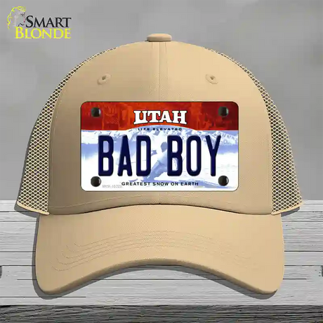 Bad Boy Utah Novelty License Plate Hat Mesh / Khaki