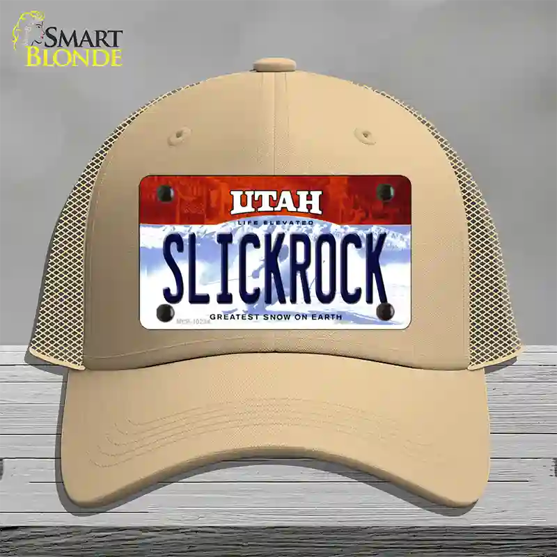 Slickrock Utah Novelty License Plate Hat Mesh / Khaki