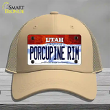 Porcupine Rim Utah Novelty License Plate Hat Mesh / Khaki