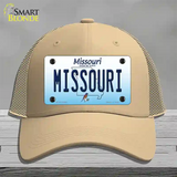 Missouri Show Me State Novelty License Plate Hat Mesh / Khaki