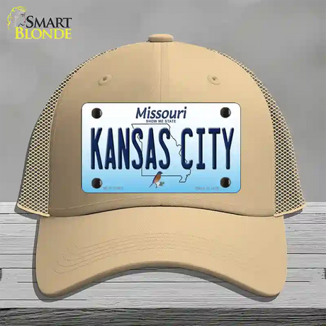 Kansas City Missouri Novelty License Plate Hat Mesh / Khaki