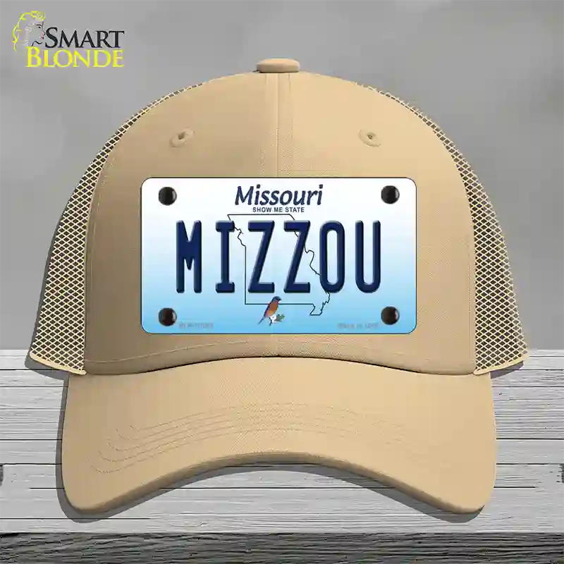 Mizzou Missouri Novelty License Plate Hat Mesh / Khaki