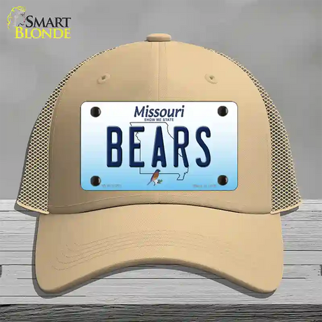 Bears Missouri Novelty License Plate Hat Mesh / Khaki