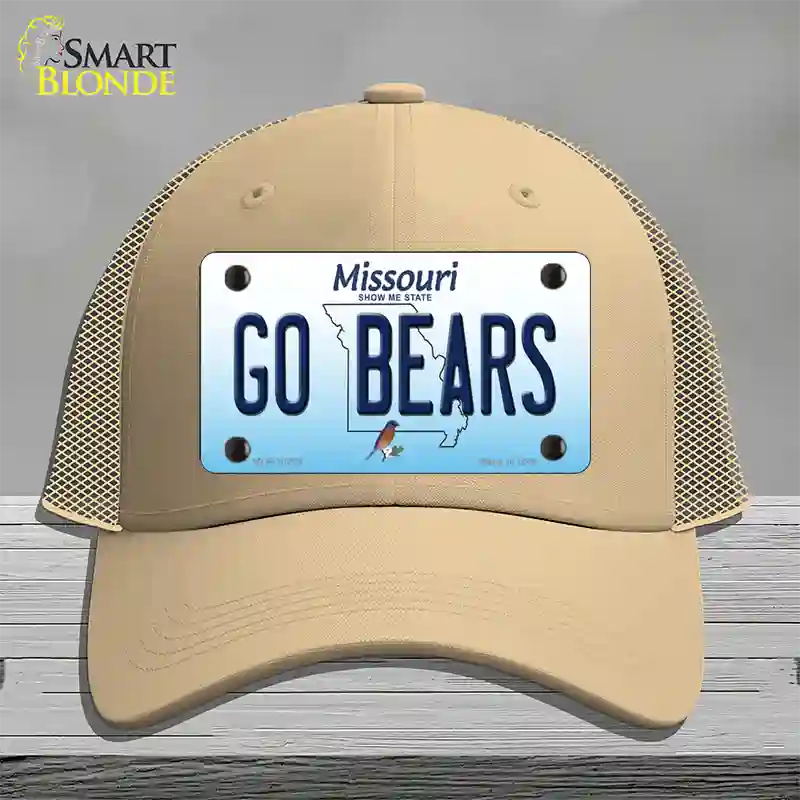 Go Bears Missouri Novelty License Plate Hat Mesh / Khaki