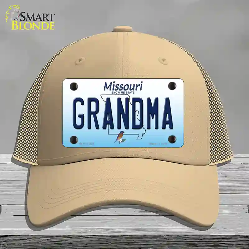 Grandma Missouri Novelty License Plate Hat Mesh / Khaki