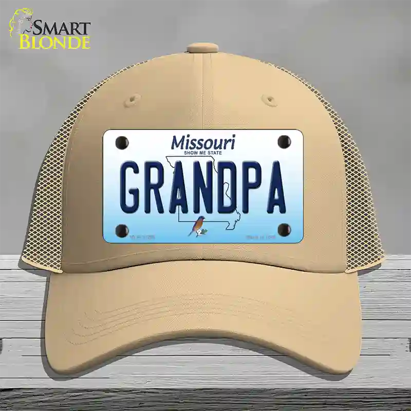 Grandpa Missouri Novelty License Plate Hat Mesh / Khaki