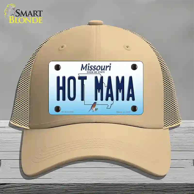 Hot Mama Missouri Novelty License Plate Hat Mesh / Khaki