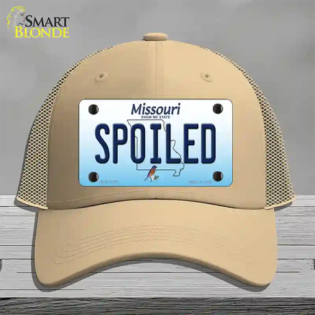 Spoiled Missouri Novelty License Plate Hat Mesh / Khaki