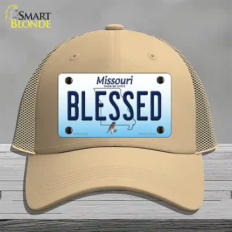 Blessed Missouri Novelty License Plate Hat Mesh / Khaki