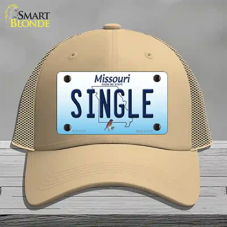 Single Missouri Novelty License Plate Hat Mesh / Khaki