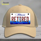 Retired Illinois Novelty License Plate Hat Mesh / Khaki