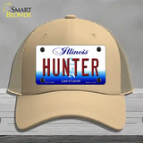 Hunter Illinois Novelty License Plate Hat Mesh / Khaki