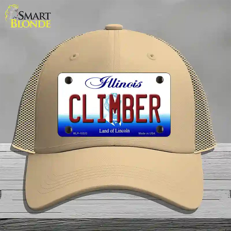 Climber Illinois Novelty License Plate Hat Mesh / Khaki