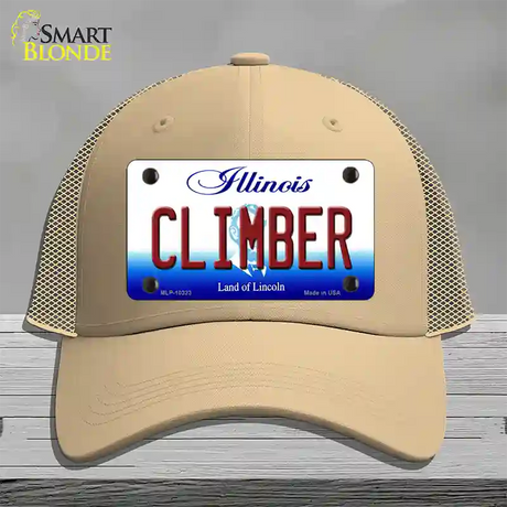 Climber Illinois Novelty License Plate Hat Mesh / Khaki