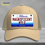 Magnificent Mile Illinois Novelty License Plate Hat Mesh / Khaki