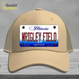 Wrigley Field Illinois Novelty License Plate Hat Mesh / Khaki