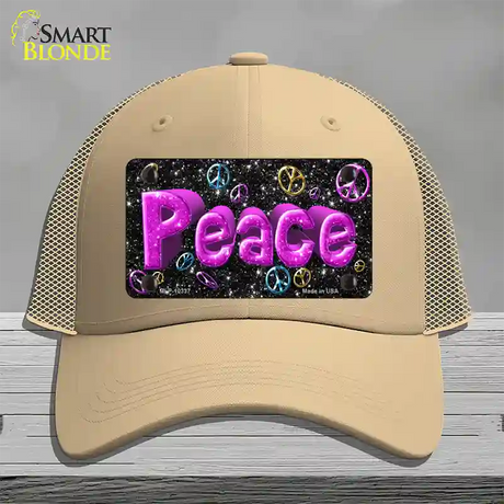 Peace Novelty License Plate Hat Mesh / Khaki