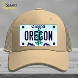 Oregon Tree Novelty License Plate Hat Mesh / Khaki