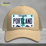 Portland Oregon Novelty License Plate Hat Mesh / Khaki