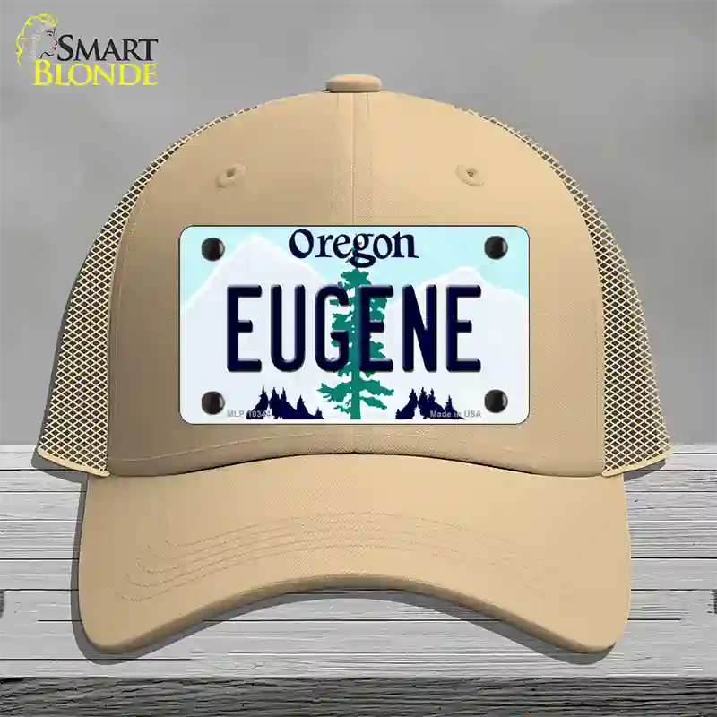 Eugene Oregon Novelty License Plate Hat Mesh / Khaki