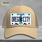 Oregon City Oregon Novelty License Plate Hat Mesh / Khaki