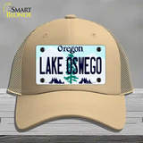 Lake Oswego Oregon Novelty License Plate Hat Mesh / Khaki