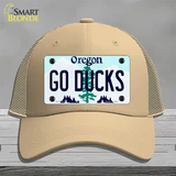 Go Ducks Oregon Novelty License Plate Hat Mesh / Khaki