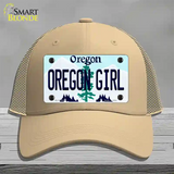 Oregon Girl Oregon Novelty License Plate Hat Mesh / Khaki