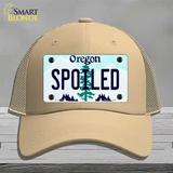 Spoiled Oregon Novelty License Plate Hat Mesh / Khaki