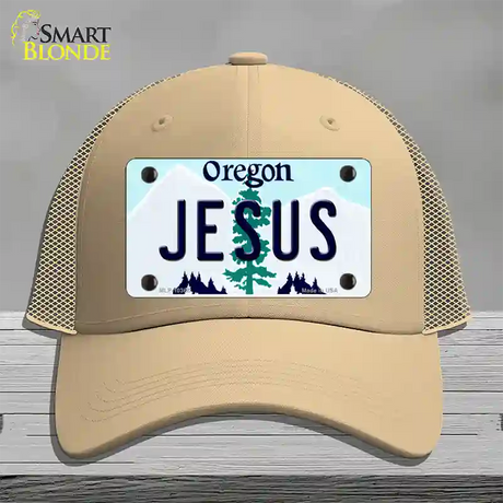 Jesus Oregon Novelty License Plate Hat Mesh / Khaki