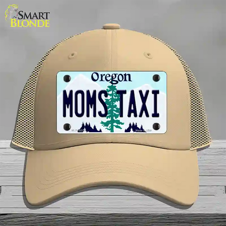 Moms Taxi Oregon Novelty License Plate Hat Mesh / Khaki