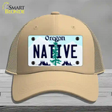 Native Oregon Novelty License Plate Hat Mesh / Khaki