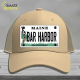 Bar Harbor Maine Novelty License Plate Hat Mesh / Khaki