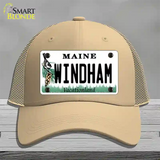 Windham Maine Novelty License Plate Hat Mesh / Khaki