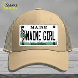 Maine Girl Novelty License Plate Hat Mesh / Khaki