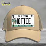 Hottie Maine Novelty License Plate Hat Mesh / Khaki