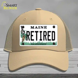 Retired Maine Novelty License Plate Hat Mesh / Khaki