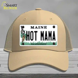 Hot Mama Maine Novelty License Plate Hat Mesh / Khaki