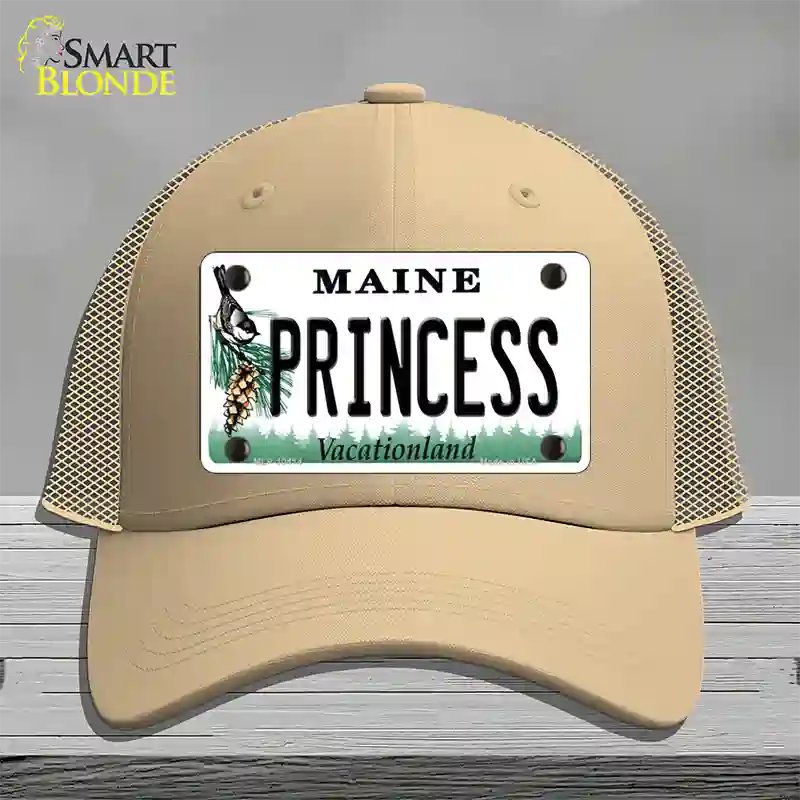 Princess Maine Novelty License Plate Hat Mesh / Khaki