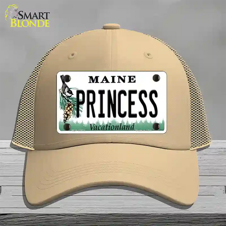 Princess Maine Novelty License Plate Hat Mesh / Khaki