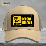 Deport Illegals Novelty License Plate Hat Mesh / Khaki